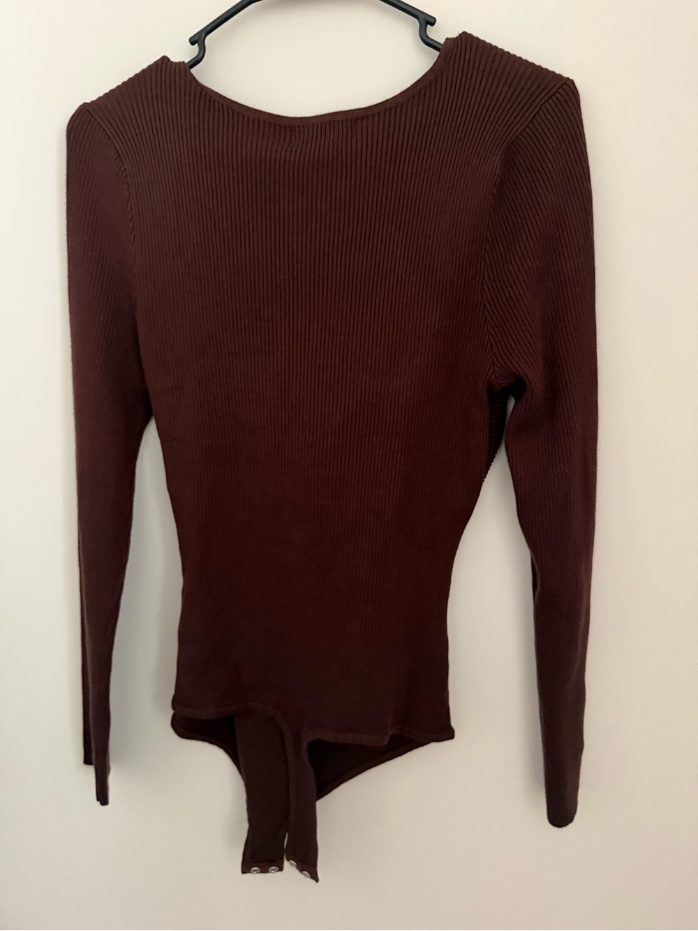 NWT House of Harlow 1960 Brown Wrap Ribbed Bodysuit Women’s Large - Picture 4 of 4